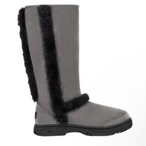 UGG Sunburst Black Gray Tall Classic Sheepskin Boots Rated to -20°C 🐑 🖤